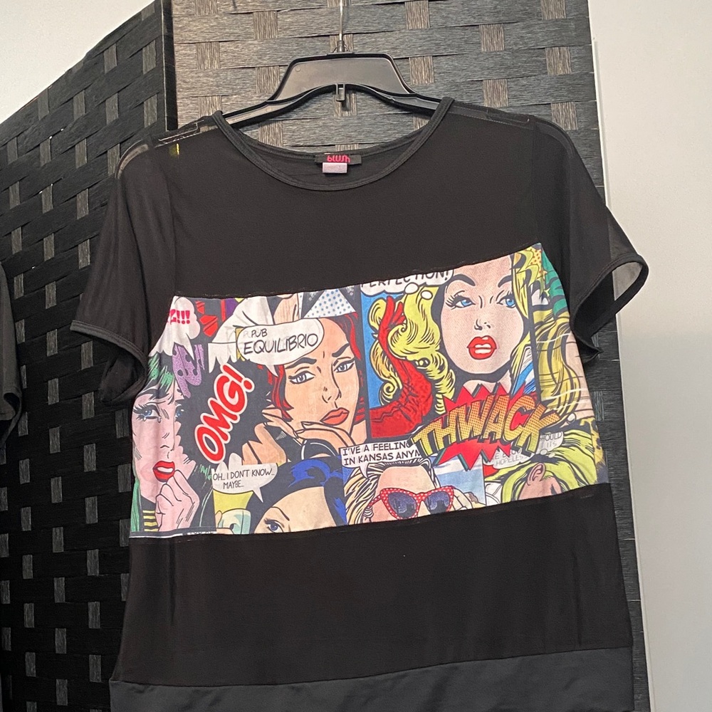Milly Black Comic Print Tee